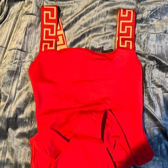 Versace Red One Piece Swimsuit - Picture 1 of 3